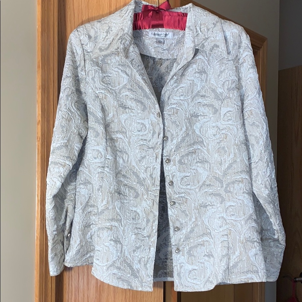 NWOT shimmery silver and gold dressy formal jacket